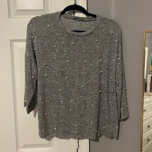 Zara Pearl Detailed Top